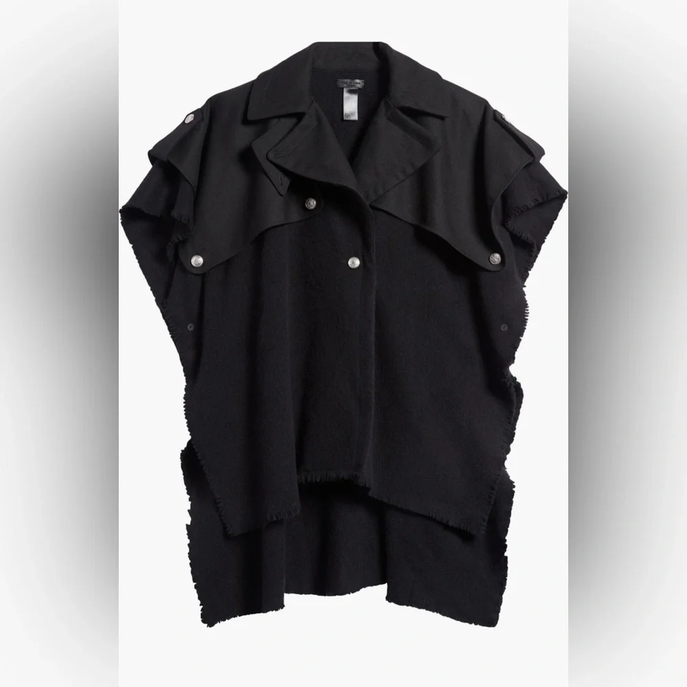 Rag & Bone Black Wool Trench Poncho Cape Jacket - Picture 1 of 9